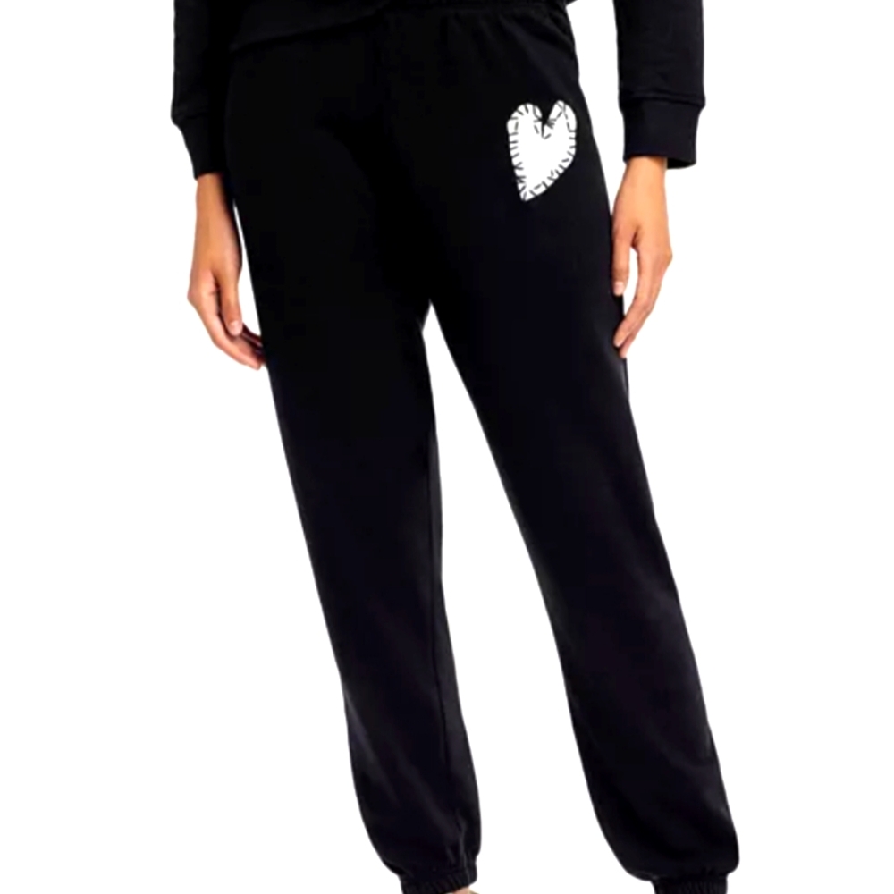 AQUA × Kerri Rosenthal Black Heart Patch Sweatpants Bloomingdale's Exclusive
